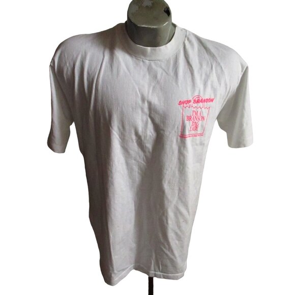 Branson MO Vintage Men's T-shirt Large Single Stitch hanes 1990's Bag Lady USA - Picture 2 of 8